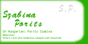 szabina porits business card